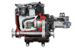 Version extra-forte : VARIPOWER PLUS.
Les SCORPION 960 et 756 sont équipés de série de la transmission VARIPOWER PLUS qui adjoint au moteur hydrostatique grand angle (45°) un deuxième moteur variable pivotant. Avec un angle de pivotement de 32°, il garantit au SCORPION un maximum de puissance dans toutes les plages de travail. - SCORPION 960-635
